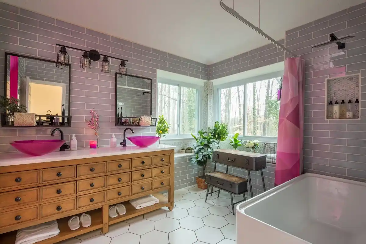 Bathroom renovation after water damage restoration in Bedminster